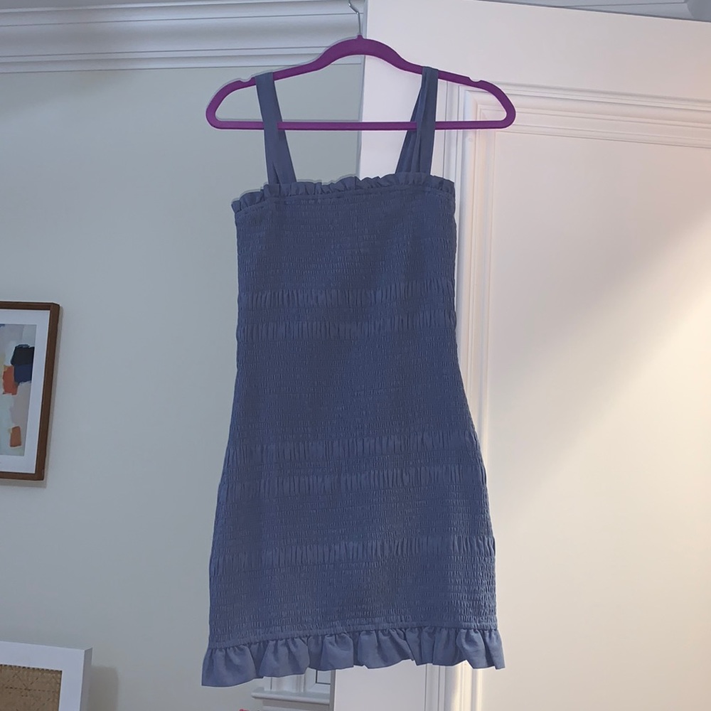 Smocked body con dress